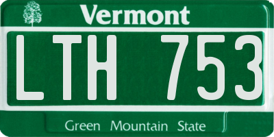 VT license plate LTH753