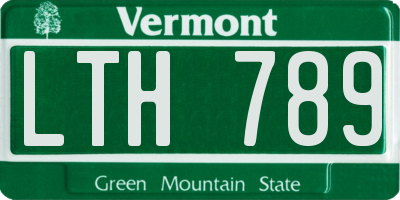 VT license plate LTH789