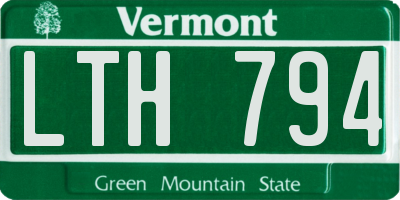 VT license plate LTH794