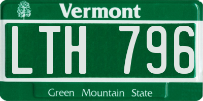 VT license plate LTH796