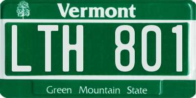 VT license plate LTH801