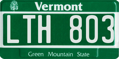 VT license plate LTH803