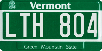 VT license plate LTH804