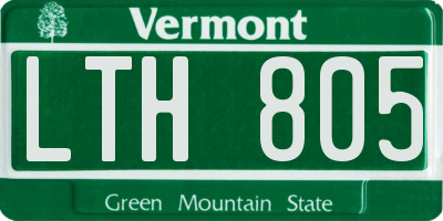 VT license plate LTH805