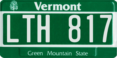 VT license plate LTH817