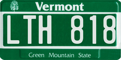 VT license plate LTH818