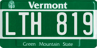 VT license plate LTH819