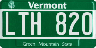 VT license plate LTH820