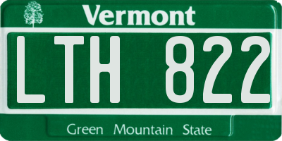 VT license plate LTH822