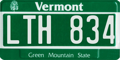 VT license plate LTH834