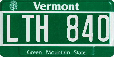 VT license plate LTH840
