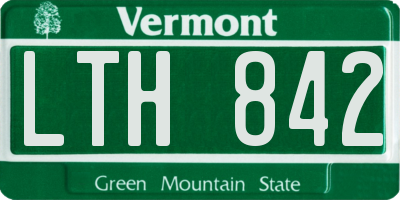 VT license plate LTH842