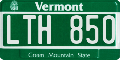 VT license plate LTH850