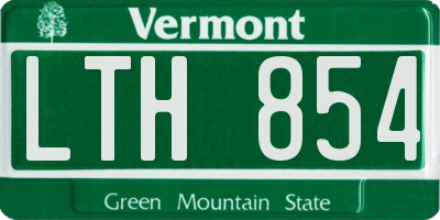 VT license plate LTH854