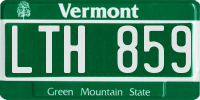 VT license plate LTH859