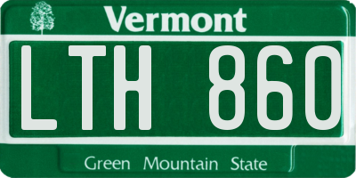 VT license plate LTH860