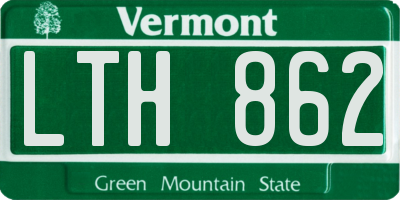 VT license plate LTH862