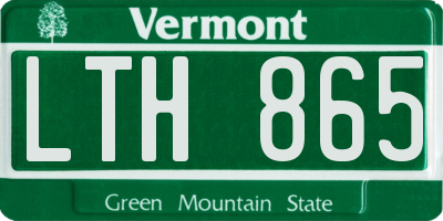VT license plate LTH865