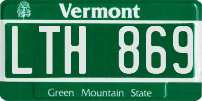 VT license plate LTH869