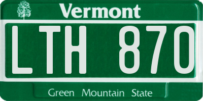 VT license plate LTH870
