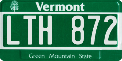 VT license plate LTH872