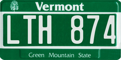 VT license plate LTH874