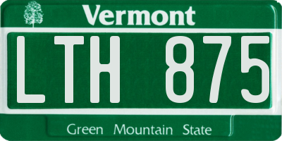 VT license plate LTH875
