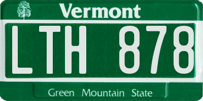 VT license plate LTH878