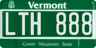 VT license plate LTH888