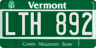 VT license plate LTH892