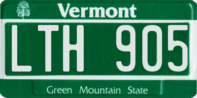 VT license plate LTH905