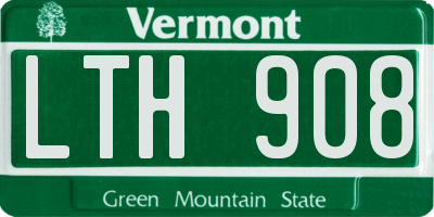 VT license plate LTH908
