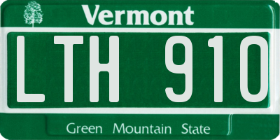 VT license plate LTH910