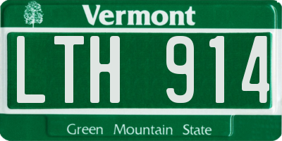 VT license plate LTH914