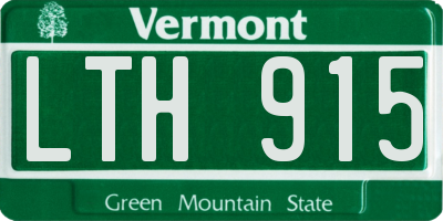 VT license plate LTH915