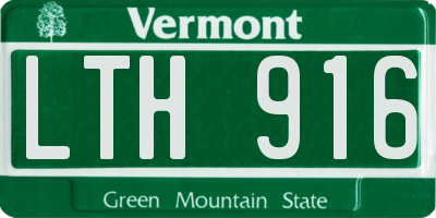 VT license plate LTH916