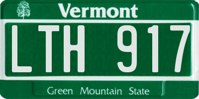 VT license plate LTH917