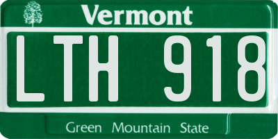 VT license plate LTH918
