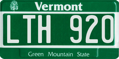 VT license plate LTH920