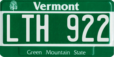 VT license plate LTH922