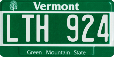 VT license plate LTH924