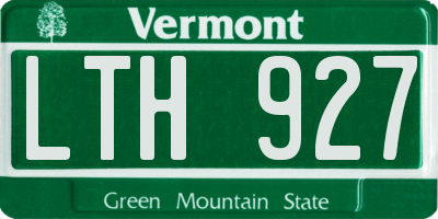 VT license plate LTH927