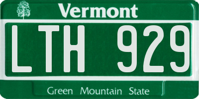 VT license plate LTH929