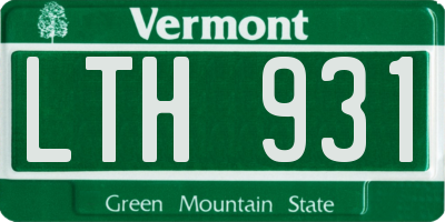 VT license plate LTH931