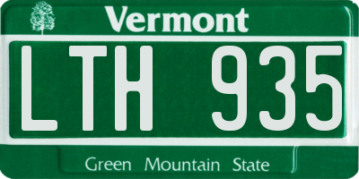 VT license plate LTH935