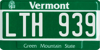 VT license plate LTH939
