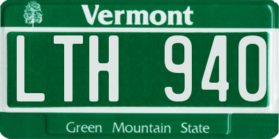VT license plate LTH940