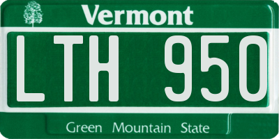 VT license plate LTH950