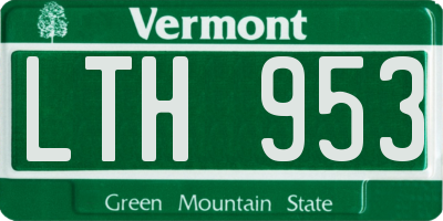 VT license plate LTH953