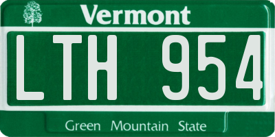 VT license plate LTH954